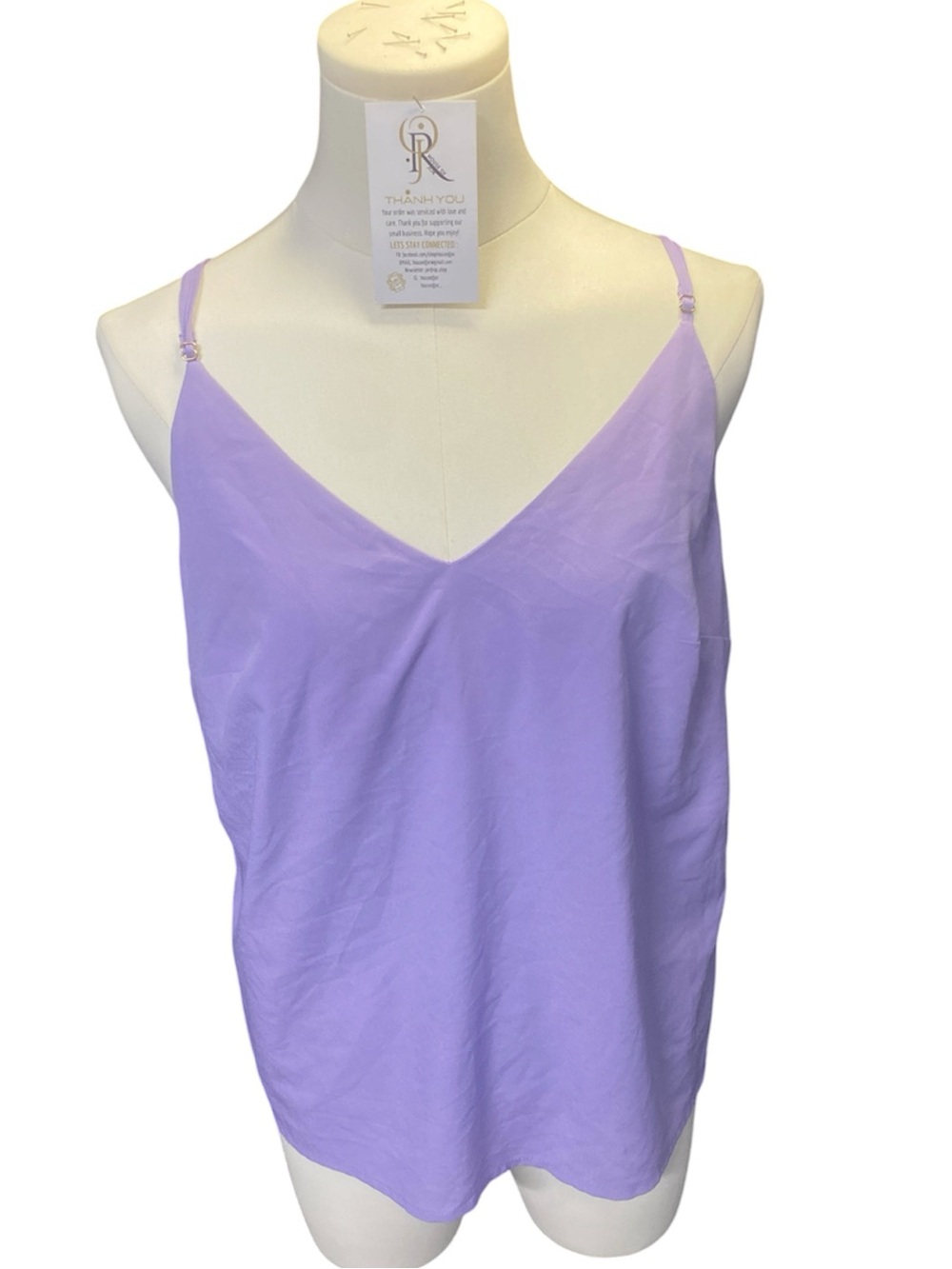 ANewDay Lavender V-Neck Spaghetti Strap Tank Top